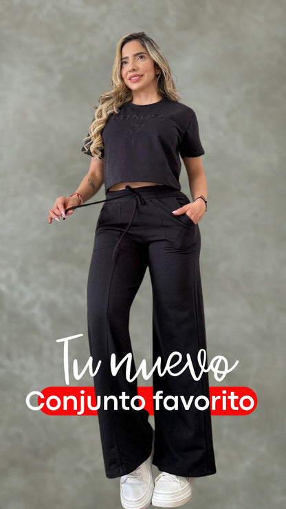 Conjunto Bordado Bota Campana Chanel