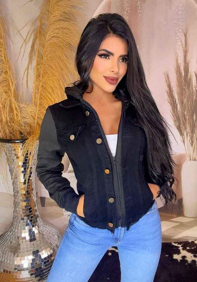 Chaqueta jean mangas capota algodón Saray